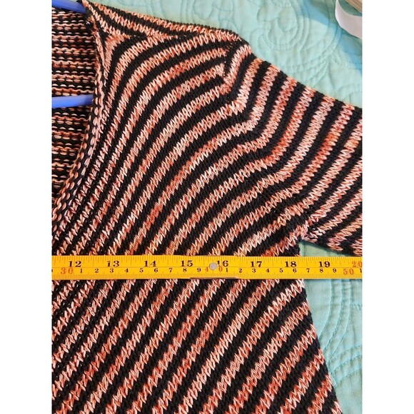 Volcom Women's Small Open Cardigan Sweater Rust Black Stripe Waterfall Hi-Low - Picture 7 of 9